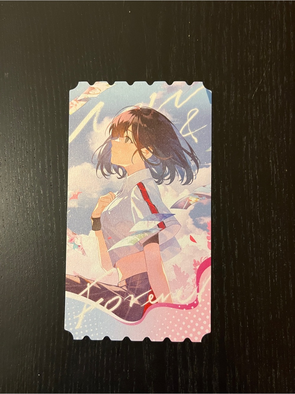 Bilibili Link Click Anime Ticket Bookmark Collectible Card Pink Blue 2.75x5 in